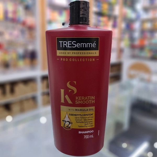 شامپو ترزمه قرمز اصل حاوی کراتین فری سولفات 700 میل | TRESemm' KERATIN SMOOTH shampoo
